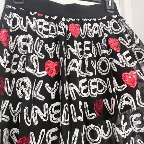 Alice + Olivia Stylish Black and Red Women's Skirt - size 2 - Picture 4 of 8